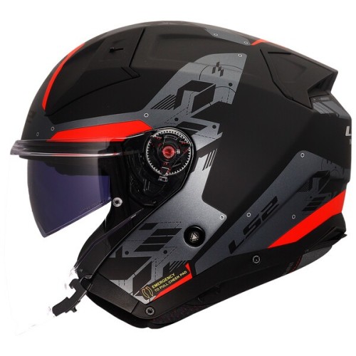 Kask LS2 OF603 Infinity II NIGHTLINE GREY RED MATT (Matowy)