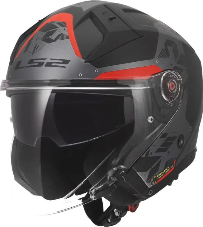 Kask LS2 OF603 Infinity II NIGHTLINE GREY RED MATT